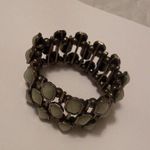 Stretchy Statement Cuff Costume Bracelet Rhinestone / Gold Tone Photo 4