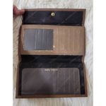 Vintage Amity Cowhide Leather Brown Embossed Trifold Wallet Photo 2