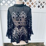 Bold Elements black lace top with long bell sleeves and back zipper Photo 5