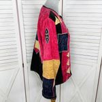 Pushpa Vintage 90s Velour Patchwork Tapestry Embroidered Jacket Medium Pink Photo 2