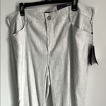 NYDJ New Women’s Linen Blend Slubby Striped Career Brunch Trouser Pants Photo 5