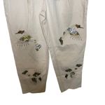 Farm Rio New  cream sequin embelished bird high waist crop jeans sz 34 US 2 Photo 3