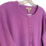 Appleseed's Classic Knit Cardigan Women's XL Lavendar Career Preppy Button Front Purple Photo 1