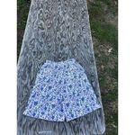 Vintage Prestwyck Womens Shorts Small White Blue Floral‎ Cotton Cottage Spring Photo 5