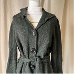 Talbots Vintage Made in Italy Green Wool Blend Belted Tweed Sweater Coat Large Photo 1