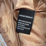 Attitude Unknown Womens Tweed Blazer Suit Jacket Khaki White Plaid Large Tan Photo 12