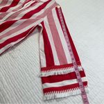 J.Crew  Belted Poplin Tunic
Dress Red White Striped Fringe
Trim Size 10 Photo 9