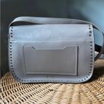 Zac Posen Gray Crossbody Bag with Gold Clasp and Leather Finish Photo 9