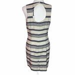Cupcakes and Cashmere Sheath Dress 10 Ivory Navy Striped Sleeveless Back Cut Out Photo 5