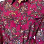 Andrea Gayle Petites Vintage 90s Red Eclectic Paisley Floral Secretary Dress Size 12 Photo 1