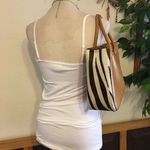 Adrienne Vittadini genuine leather hide satchel Photo 4