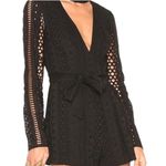 Stylestalker  Romper‎ Women Medium Black Venice Eyelet Plunge Neck Tie Waist Goth Photo 2