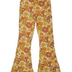 Ghanda Rosa Flares Retro Floral Bell Bottom Pants Orange Size XS Photo 2