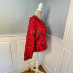 Patty Kim Reversible Equestrian Novelty Quilted Jacket Coat Size Large Red Photo 4