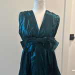 Entro NWT  Bow Front Metallic Green Dress Sz M Photo 5