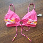 Maaji  Hot Pink Summer Chic Geometric Reversible Swim Bikini Top Size Medium Photo 3