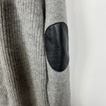 J.Crew Sweater Womens Size Large Grey Wool Crew Neck Ribbed Leather Patch Elbow Photo 8