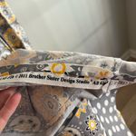 Handmade Gray Yellow Floral Polka Dot Midi Dress Mod Retro Style M Photo 9