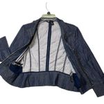 White House | Black Market Jacket Womens 6 Blue Denim Moto Stretch Zip Pockets XS Photo 3