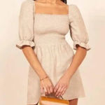 Reformation cerise dress in beige linen Photo 0