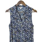 J.Jill Blue Floral Sleeveless Shirt Dress Women's Size Small Rayon Ruffle Hem Photo 7
