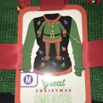Christmas Womens Crazy Great ELF Holiday Sweater Sz M With Gift Boribbon New G5 Black Size M Photo 1
