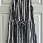 Old Navy Blue White Nautical Striped Linen Blend Sleeveless Dress Size Small Photo 0