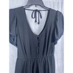 Trixxi Romper Women's Small Black Lined Gauze Deep V Plunge Buttons Sexy Outfit Photo 1