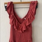 American Eagle  Sunchaser Knit Drop Waist Midi Dress Small Pink Red Photo 3