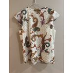 Talbots Womens Paisley Print Ruffle Sleeve Blouse Size Large Lined Feminine Photo 5