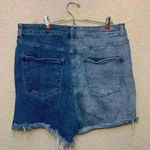 Risen Jeans high waisted denim shorts sz 2XL 2 tone summer frayed fringe Photo 4
