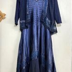 Komarov Beaded Charmeuse & Chiffon Tiered Dress with Jacket Size L Photo 2