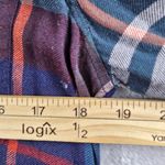 Lucky Brand  Button Up Long Sleeve Shirt Epaulettes Blue Red Womens Size Medium Photo 6