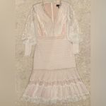 Tadashi Shoji NEW Nyssa Bishop Sleeve Lace Pintuck Long SleeveMidi Dress sz 6 Photo 5