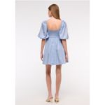 The A&F Emerson Poplin Puff Sleeve Mini Dress in Blue Size XXSP Photo 3