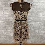 A'REVE Sleevless Floral Mesh Dress Brown Photo 1