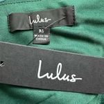 Lulus NWT  Women's M Emerald Satin Sleeveless Pleated Maxi Dress Formal Photo 7