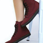 Dr. Martens Shoreditch Canvas Boots Cherry Red 7 Photo 0