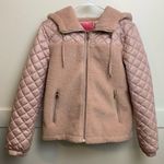 Kate Spade  Light Pink Mixed Media Hooded Quilt Coat Photo 3