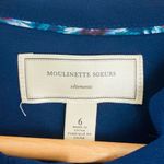 Moulinette Soeurs Anthropologie  blue and white floral silk button front top. 6 Photo 4