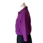 NWOT Carole Wren Purple 3/4 Sleeve Crop Tailored Jacket Coat Embellished Button Size M Photo 3