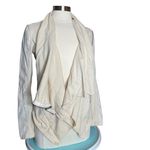 BLANK NYC  Private Practice Wrap Jacket Cream Small Off White Leather‎ Moto Biker Photo 2