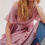 Free People Ethereal Bohemian Bring The Romance Midi Maxi Dress Blush Pink Large Photo 1