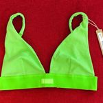 SKIMS  cotton rib plunge bralette in neon green size S Photo 0