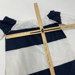 ZARA ‎ Top Womens Small Blue White Striped Off Shoulder Top Tie Sleeve Photo 3