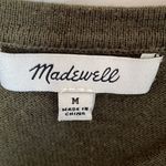 Madewell  Olive Green Tie Front Sweater Medium Photo 3