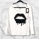 Chaser NWT Revolve x Drippy Black Lips White Long Sleeve Tee Photo 1