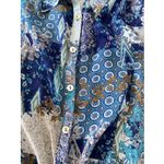 Cloth Portrait Womens XL Blue Blouse Art to Wear Layered Button Up Boxy Photo 6