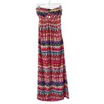 Angie Boho Beachy Strapless Smocked Babydoll Maxi Dress Size L Whimsical Resort Wear Photo 2