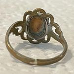 Vintage Silver Tone & Gold Tone alloy Mother of Pearl Ring Size 4 3/4 Photo 4